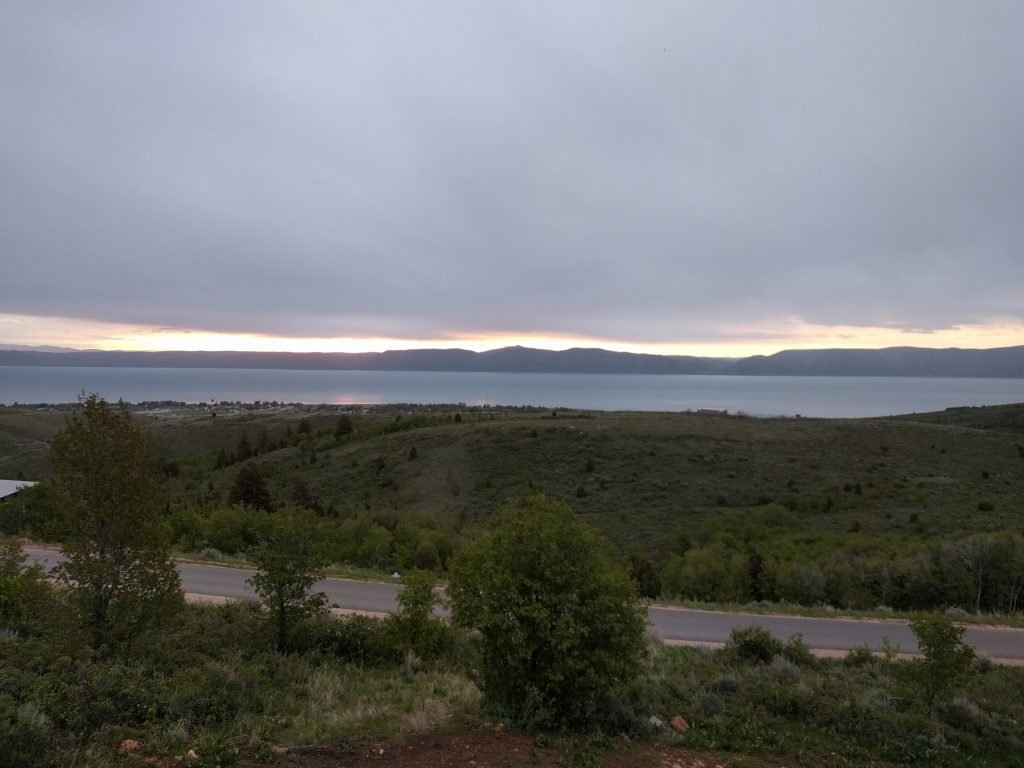 We went to a family reunion up at Bear Lake. Josh took this picture of the sun rising over the lake one morning.