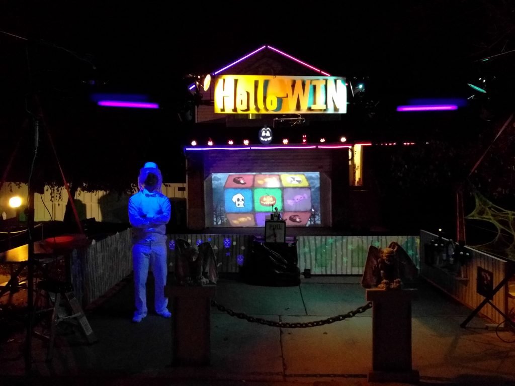 My personal opinion is that our house was the coolest on Halloween!