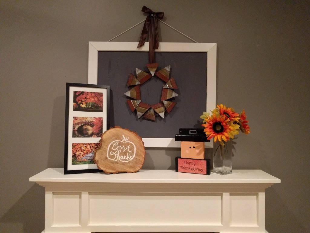 Lacey made the adorable Give Thanks stump-thing and didn't want it. So I snagged it from her! Thanks Lacey!